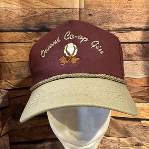 Owens Co-Op Gin Hat Cap SnapBack Adjustable Cotton Boll Logo Rope Agriculture